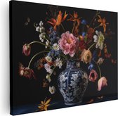 Artaza Tableau sur Toile Vase Plein de Fleurs - 80x60 - Décoration murale - Photo sur Toile - Impression sur Toile