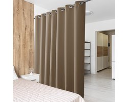 Verduisterend scheidingsgordijn met ingestanste ringen, ruimteverdeler voor woonkamer, slaapkamer, kantoor, zorgt voor privacy, 1 stuks
