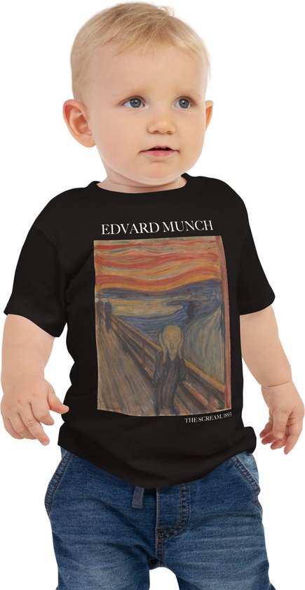Edvard Munch 'De Schreeuw' ("The Scream") Beroemde Schilderij Baby Kleding Meisjes | 100% Katoen | Kunst Baby Kleding Jongens | 6-12m