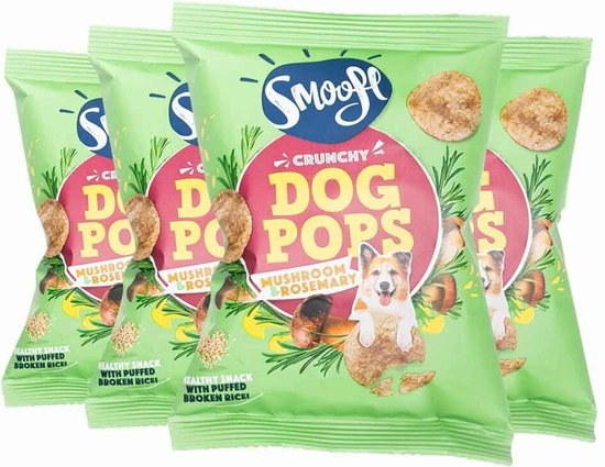 Smoofl Pops - Hondensnacks - Hondenvoer - Paddenstoel & Rozemarijn - 1x4 stuks - 24 gr