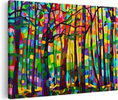Artaza Canvas Schilderij Kleurrijk Kunstwerk van een Bos - 60x40 - Wanddecoratie - Foto Op Canvas - Canvas Print