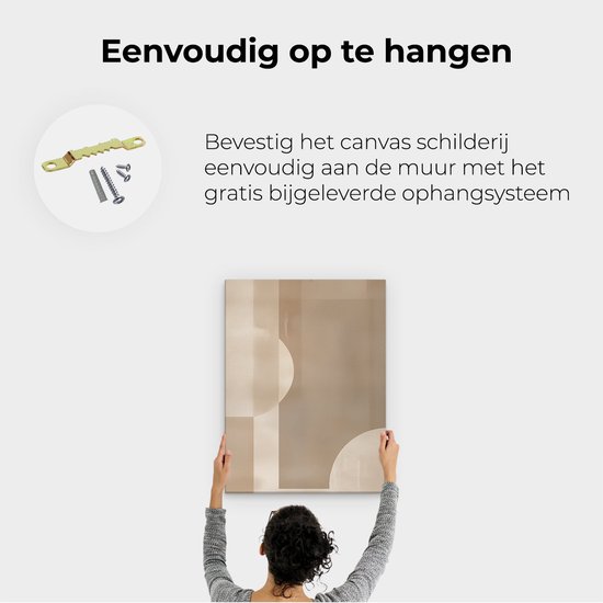 Artaza Peinture sur toile Beige et Wit Image abstraite – 60 x 80 – Décoration murale – Photo sur toile – Impression sur toile