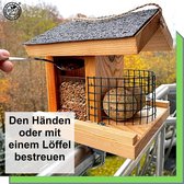 Vogelvoederhuis, vogelhuis voor balkon, weerbestendig, met de hand gemaakt van natuurlijk hout, vogelhuis om op te hangen in de tuin en op het balkon, voor tuinvogels
