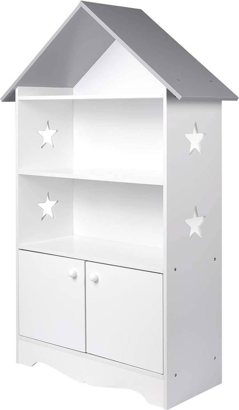 Joyz Kinder Bücherregal Weltraum 62,5x30x70 cm Weiß Kinderregal mit 3