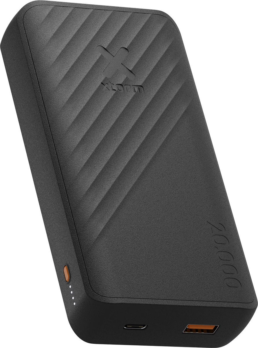 Xtorm Go2 Powerbank - 20.000mAh - 1x USB-A - 1x USB-C - Krachtige powerbank - Draagbare accu voor iPhone en Samsung - Duurzame technologie - Charcoal Black