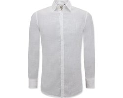 Linnen Overhemd Heren - Regular Fit - Blanco - Wit