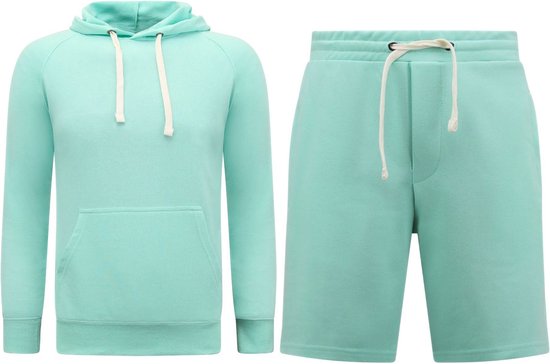 Hoodie Heren - Joggingshort Heren - SET - Mint Groen