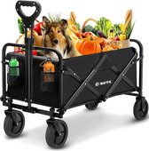 Bol.com BOTC Bolderkar - Opvouwbaar - 100KG Draagkracht - 103x99cm - 360º Wielen - Draaibare wielen - 2 Standen - Zwart aanbieding