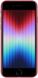 Rode iPhone SE (2022) met een scherm met gekleurde verticale strepen.