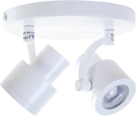 Verstelbare plafondlamp Alto | 2 spots | wit | metaal | Ø 17 cm | hal / woonkamer lamp | modern / stoer design