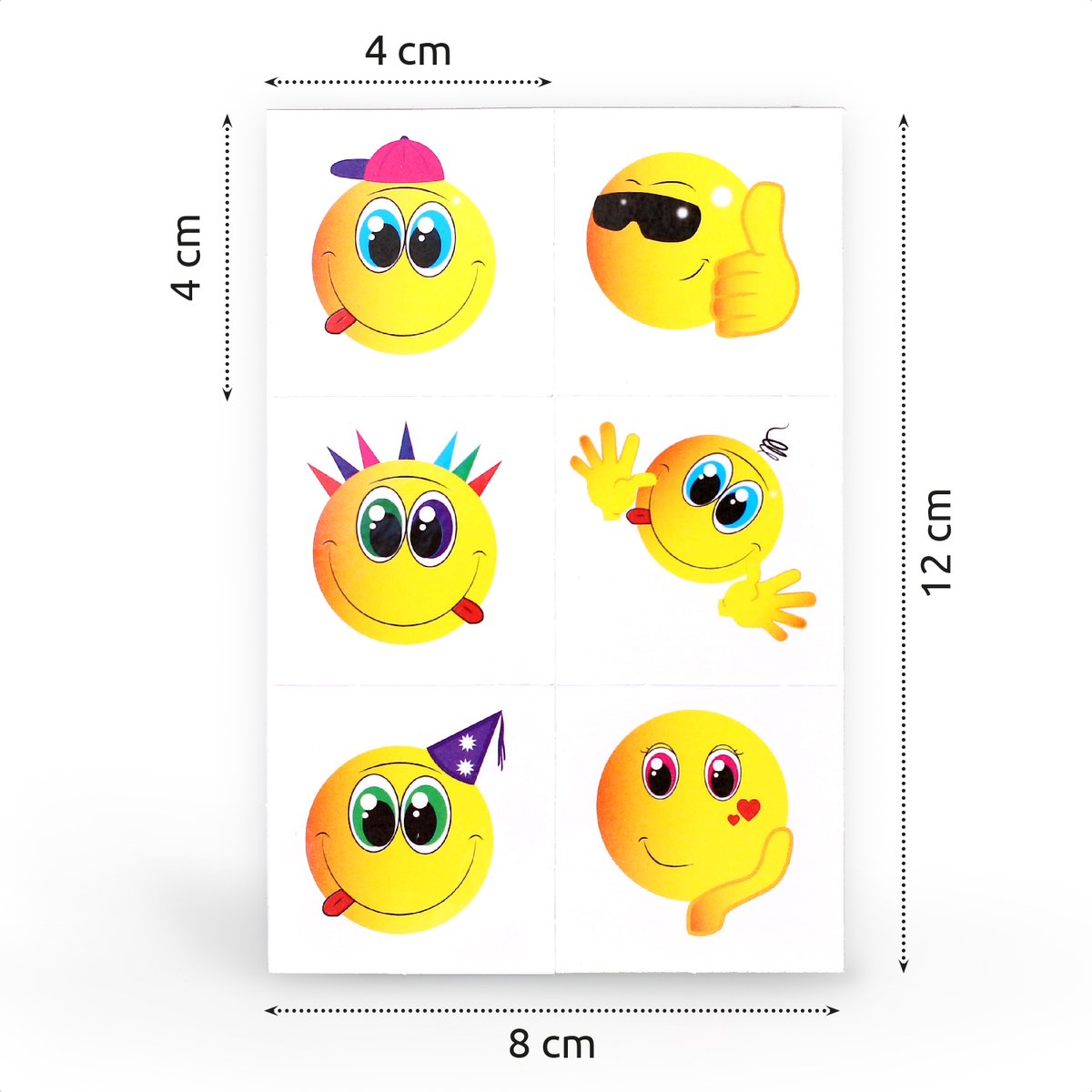 Isa's Friends® - Tattoo's kinderen 36 stuks - Uitdeelcadeau Smileys - Traktatie - Tijdelijke tattoo - Plak tattoo's — afbeelding 2