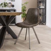 Eetkamerstoel leer Taupe - Draaggewicht125kg - Urban/Chic