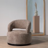 Fauteuil pivotant / Tissu Taupe - Hauteur dossier 77cm - Eliza