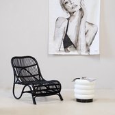 Fauteuil en Rotin - Zwart - 65x71x78cm - Het Mandenhuys