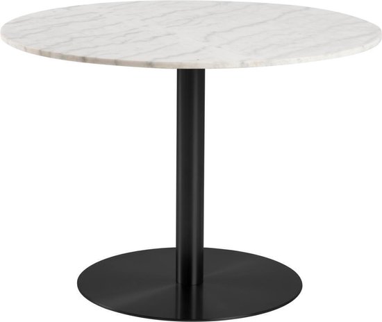 Table à manger Marble Wit - 105x105x75cm - Table à manger Menno - Giga Living