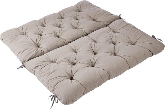 HANKO tuinbankkussen met hoge rugleuning - 2 zitplaatsen - kruipgrijs licht - comfortabel en duurzaam floor pillow
