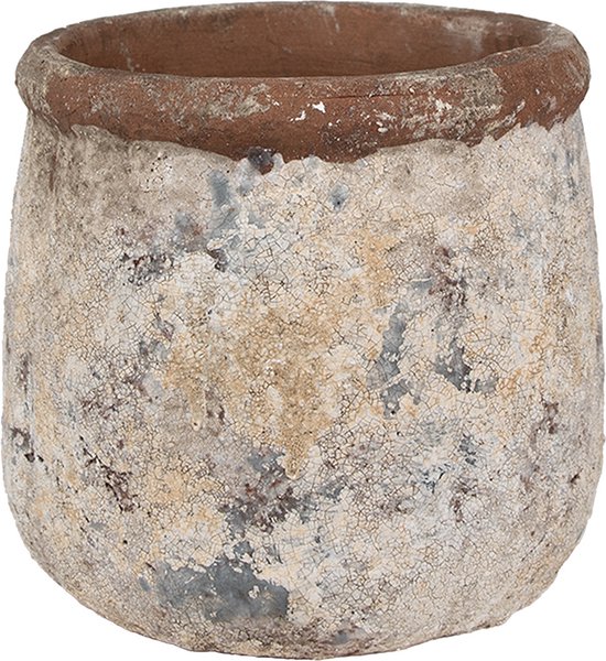 Clayre & Eef Bloempot Ø 18×17 cm Beige Terracotta