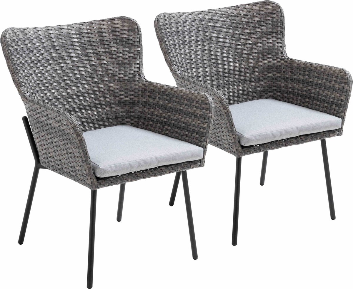 Oviala - Set van 2 ronde tuinstoelen van rotan - Murcia