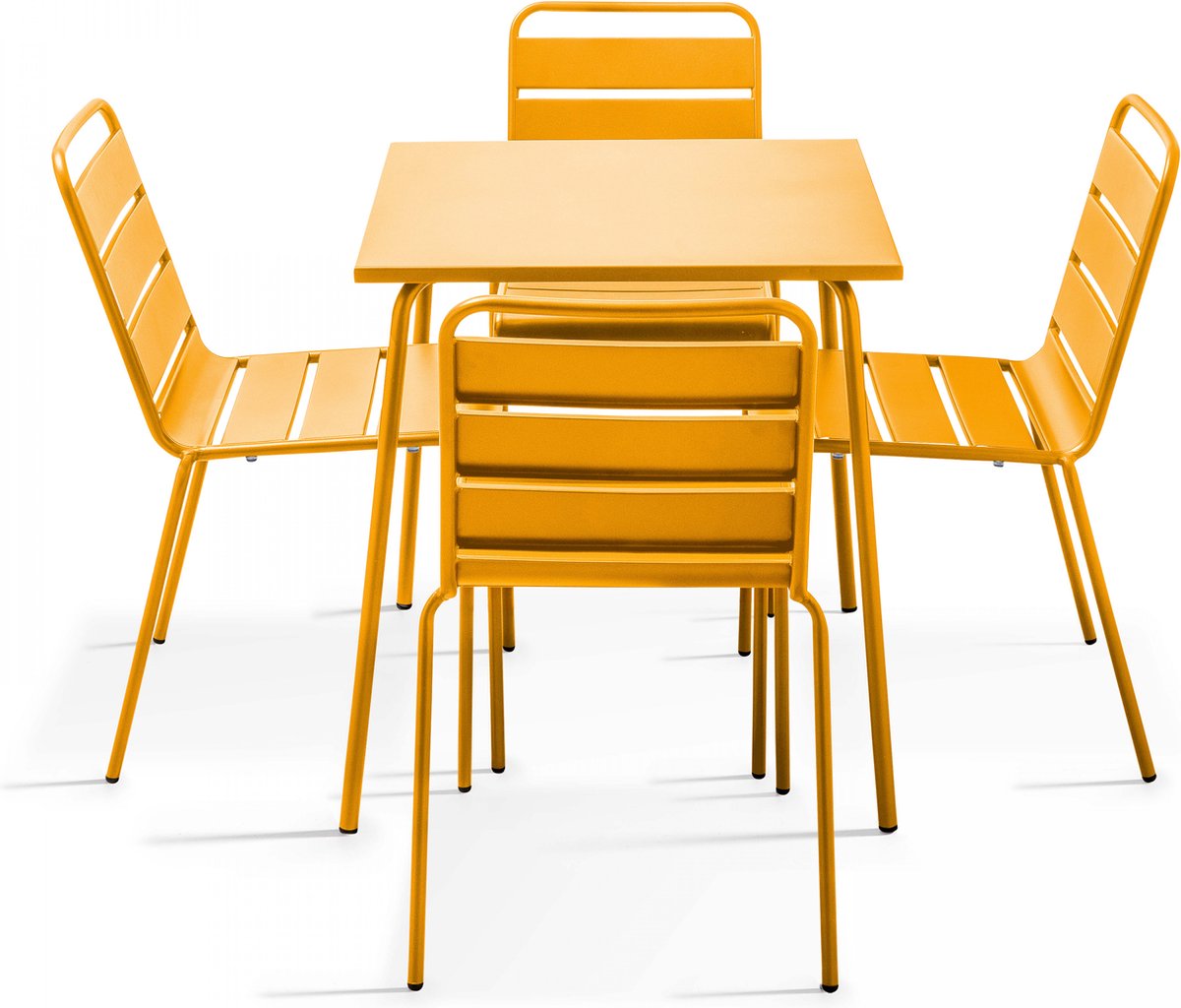Oviala - Tuinset met tafel en 4 gele stoelen - Palavas