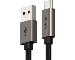 Ringke Fast Charging Basic - USB-A naar USB-C Kabel - 20V/3A, 60W, Quick Charge 3.0 - 480Mbps - 2M Zwart