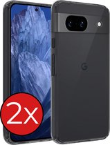 Hoesje Geschikt voor Google Pixel 8a Hoesje Siliconen Case Hoes - Hoes Geschikt voor Google Pixel 8a Hoes Cover Case - Transparant - 2 PACK
