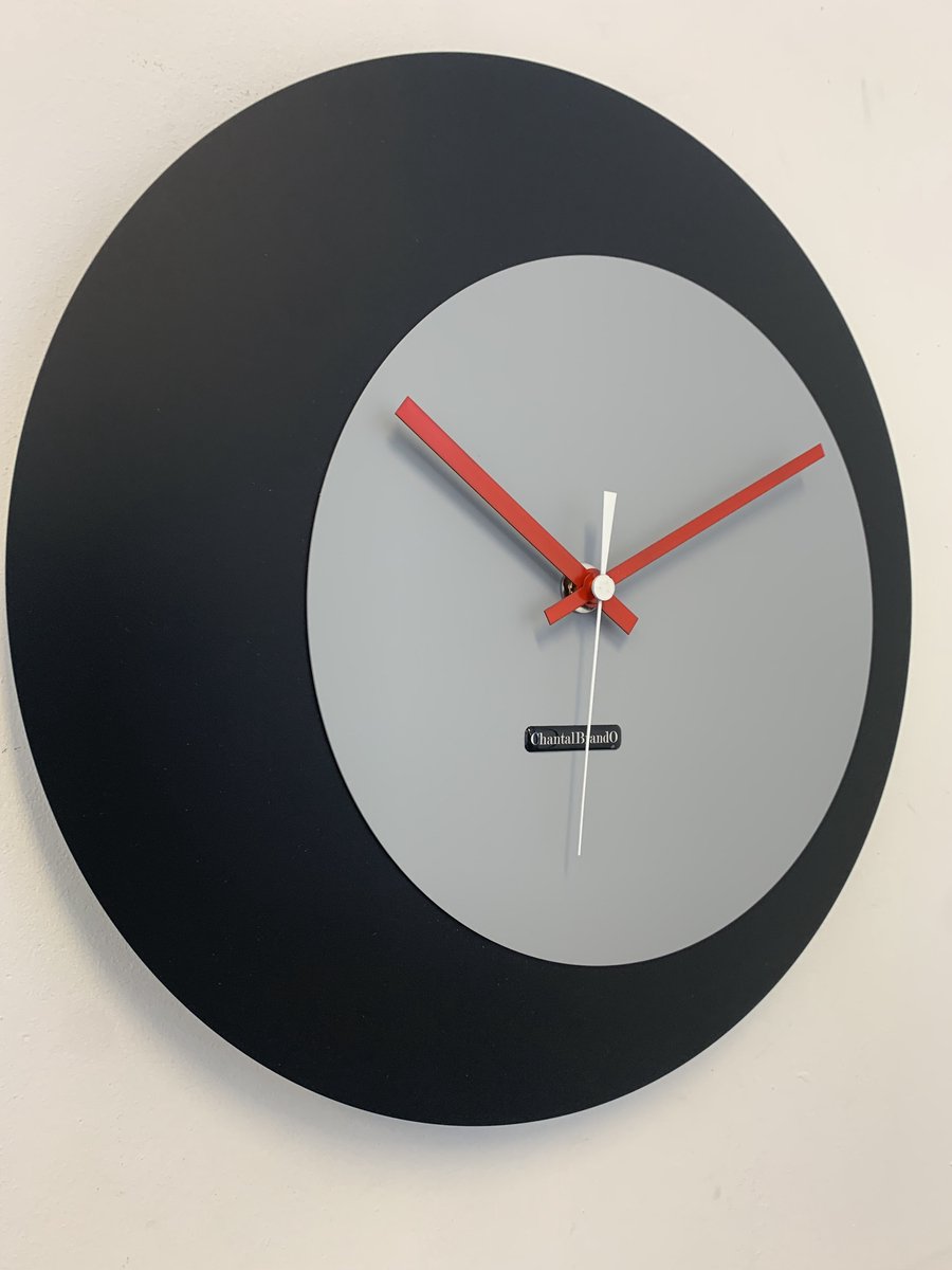 ChantalBrandO wandklok ECLIPS Zwart & Grijs Modern Design