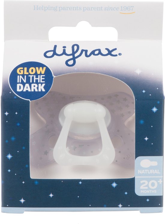 Difrax Fopspeen - Natural - 20+ Maanden - Glow in the Dark van Difrax — afbeelding 3