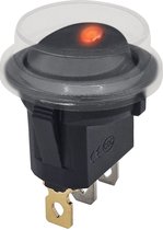 ProRide® Wipschakelaar ON-OFF KCD2-12 - met Beschermkapje - 3 pins - Rond - 12V/20A - LED indicator Rood