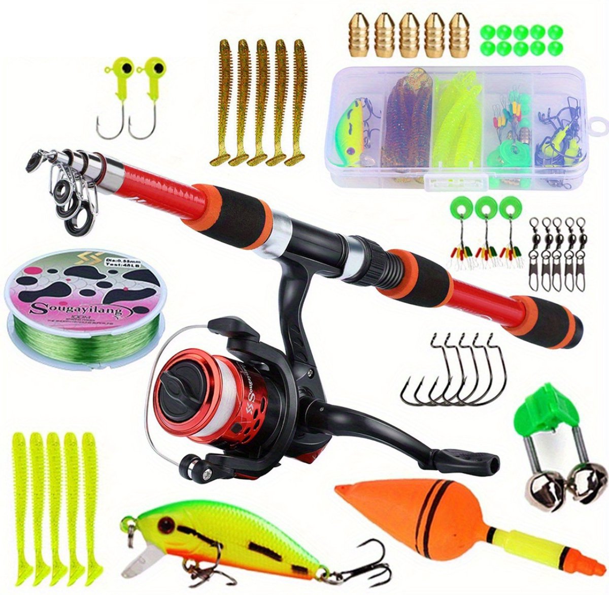 Livano Visspullen - Viskoffer - Tacklebox - Kunstaas - Vis Accessoires - Hengelsport - Spullen - Roofvis - Karper - Snoek - Vishengel - Oranje