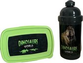 Paso waterfles en broodtrommel - bidon - lunchbox - drinkfles - 550 ml - 18,5x13x6cm - dinosaurus