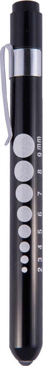 Goedkoopste Hospitrix LED Ooglampje Zwart - Inclusief Batterijen - Aluminium - Penlight - Medisch - MDR Gecertificeerd - Zaklamp