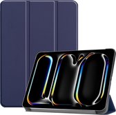 Tri-Fold Book Case met Wake/Sleep - Geschikt voor iPad Pro 13 (2024) Hoesje - Blauw