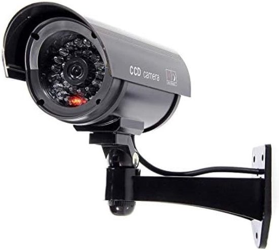 Dummy Bewakingscamera, 4 stuks, rode knipperende led