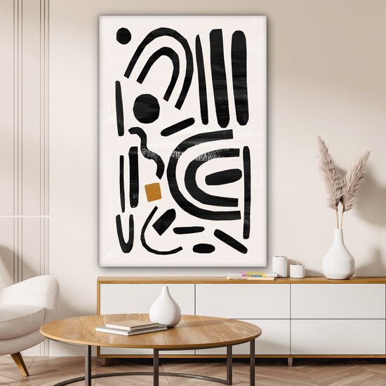 Tableau Abstrait Beige 120x80cm - Toile Tendue Sur Cadre, Déco Murale Moderne