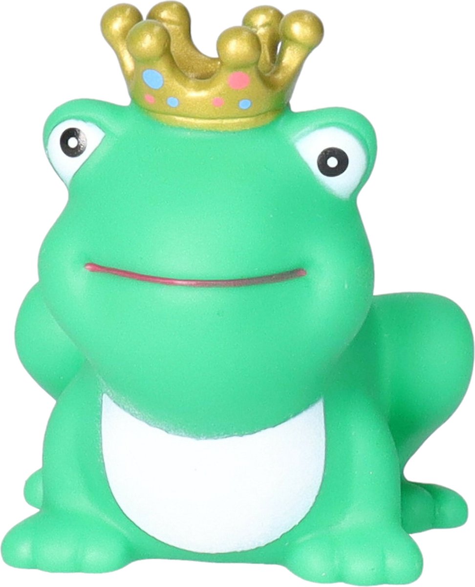 Rubber badeendje/kikker koning - Classic groen - badkamer fun artikelen - size 5 cm - kunststof - water speelgoed kikkers