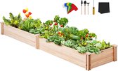 KOSMOS - Vevor - Houten Verhoogd Tuinbed Plantenbak - Verhoogd/Vloer - Met Complete Kit En Drainagesysteem Voor Het Planten Van Bloemen, Groenten & Kruiden - Incl. Worteldoek