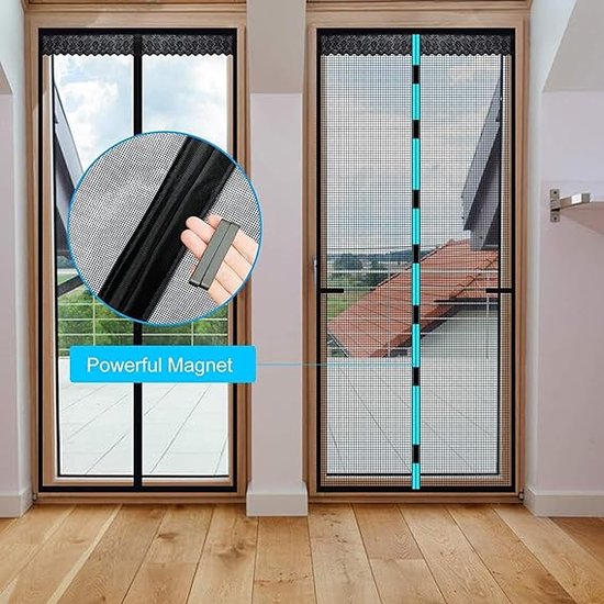 Vliegengaas van glasvezel, 100 x 210 cm, insectenbescherming