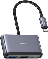 USAMS 4-in-1 USB-C Hub - voor PC/Laptop - Zilver