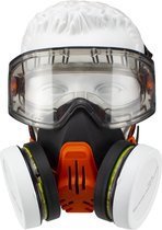 Jeu de demi-masques avec lunettes de protection - Protection respiratoire ABEK1P2 - Lunettes de sécurité - Kit de travail - Masque à gaz