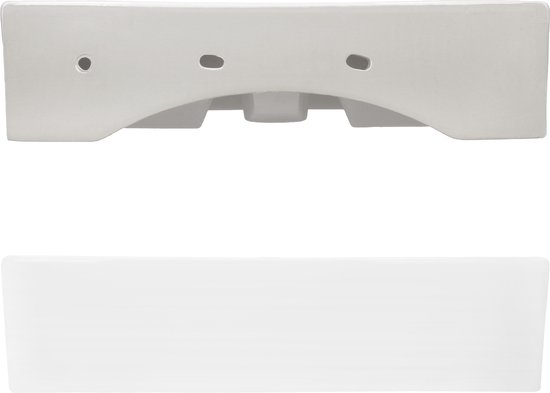 Lavabo avec vidage avec trop-plein 51,5x36x13 cm céramique blanche