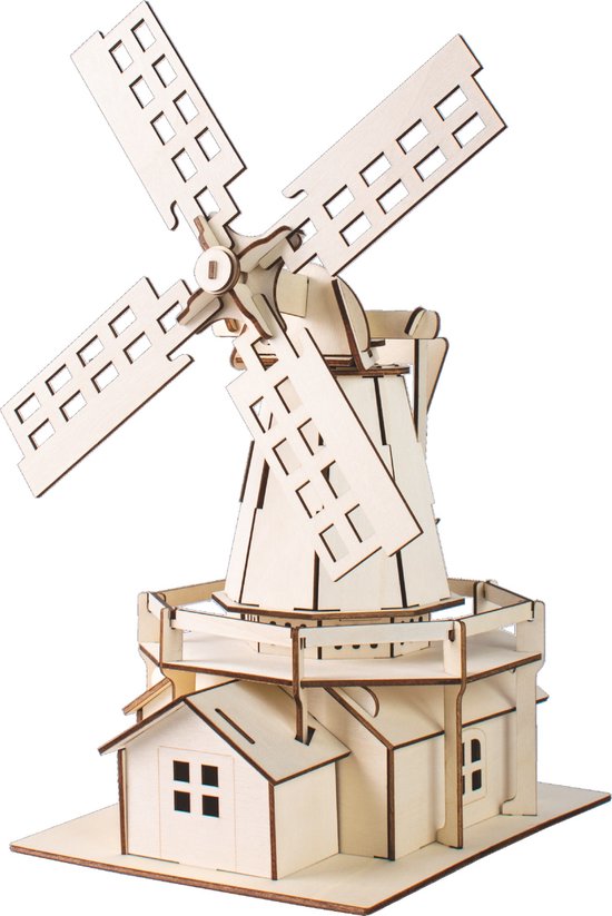 Bouwpakket 3D Puzzel Molen- hout
