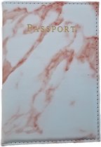 Descent | Paspoorthoes | Marmerlook roze - Reisartikelen - beschermhoes - Paspoortmap