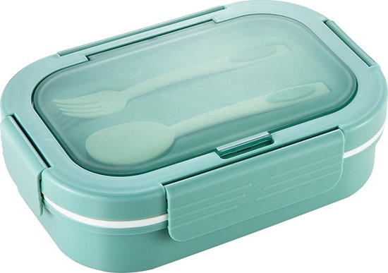 Lunchboxen, Roestvrijstalen Verzegelde en Geïsoleerde Lunchbox Lekvrije Cartoon Lunchbox voor Kinderen en Volwassenen Gemakkelijk Mee Te Nemen(Blauw