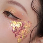 Hiden | Zeemeermin Vlokken - Schubben - Make up - Face Glitter - Face Jewels - Cosplay Kleding - Festival Glitter - Festival outfit | Geel