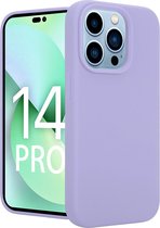 Coverzs telefoonhoesje geschikt voor iPhone 14 Pro hoesje - Luxe Liquid Silicone case - optimale bescherming - siliconen hoesje - paars