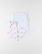 Jersey 2-delige pyjama, koraal/ecru