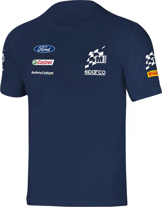 T-shirt De Course Sparco Martini Racing - 95% Coton, 5% élasthanne, Style Rétro Années 80