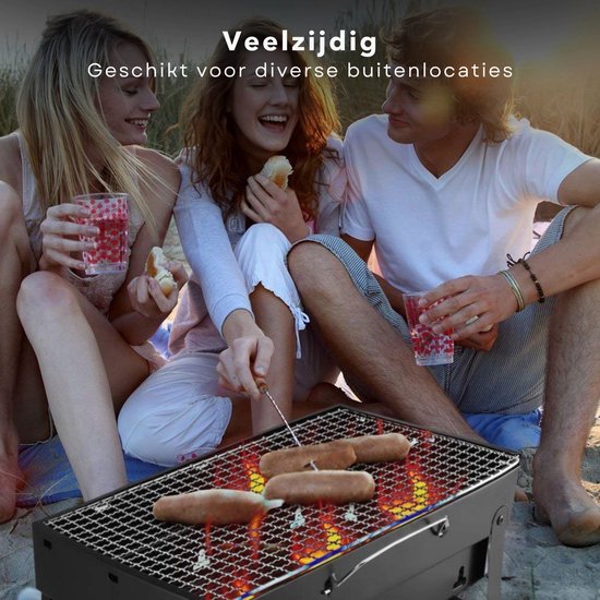 Cheqo® Opvouwbare Reisbarbecue - BBQ - Draagbare Barbecue voor Balkon en Park - 43x29 cm van Cheqo — afbeelding 3