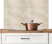 Spatscherm keuken 100x65 cm - Kookplaat achterwand Antiek - Tegels - Beige - Design - Muurbeschermer - Spatwand fornuis - Hoogwaardig aluminium - Keuken decoratie aanrecht