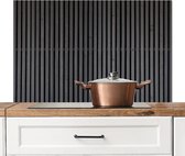 Spatscherm keuken 100x65 cm - Kookplaat achterwand Vintage - Plank - Hout - Grijs - Muurbeschermer - Spatwand fornuis - Hoogwaardig aluminium